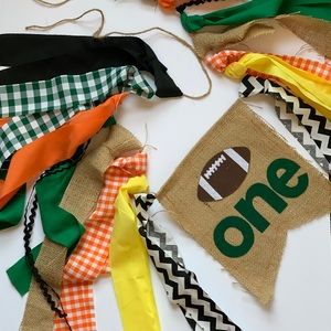 Football-Themed Highchair Banner *HANDMADE*